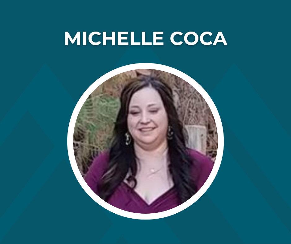 Picture of Michelle Coca with text "Michelle Coca"