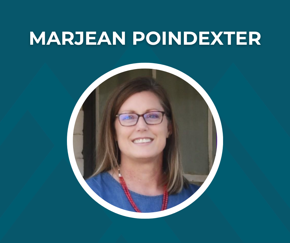 Picture of Marjean Poindexter with text "Marjean Poindexter"