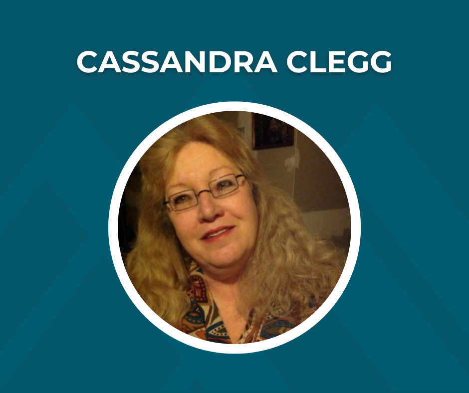 Picture of Cassandra Clegg with text that reads "Cassandra Clegg"